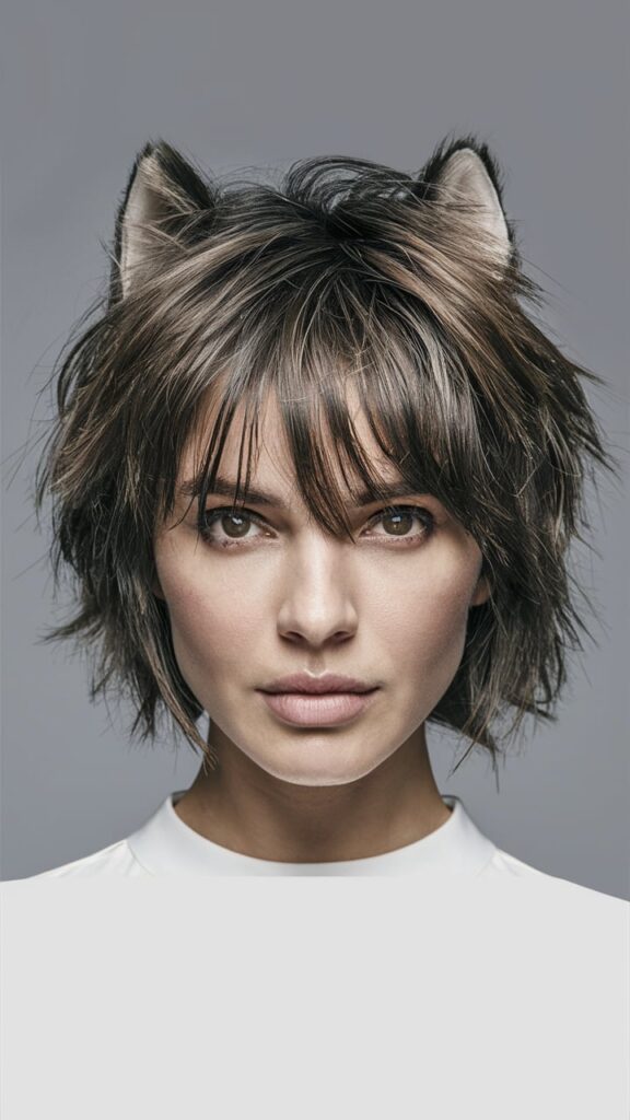 Short Wolf Cut with Bangs