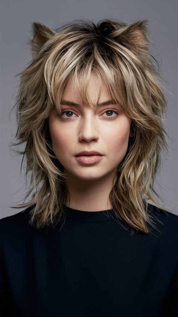 Shaggy Wolf Cut with Curtain Bangs