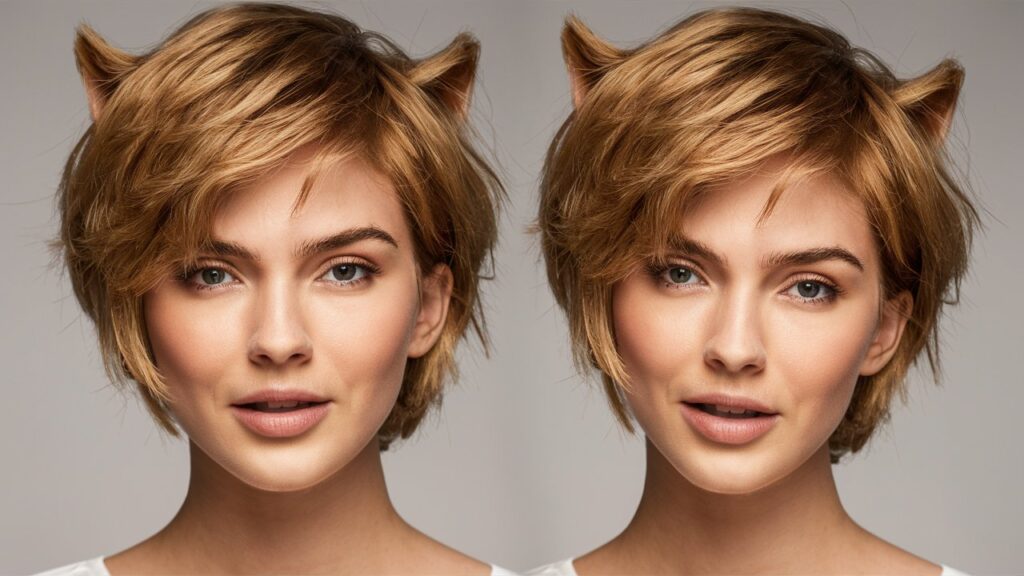 Warm Blonde Pixie Wolf Cut for girls