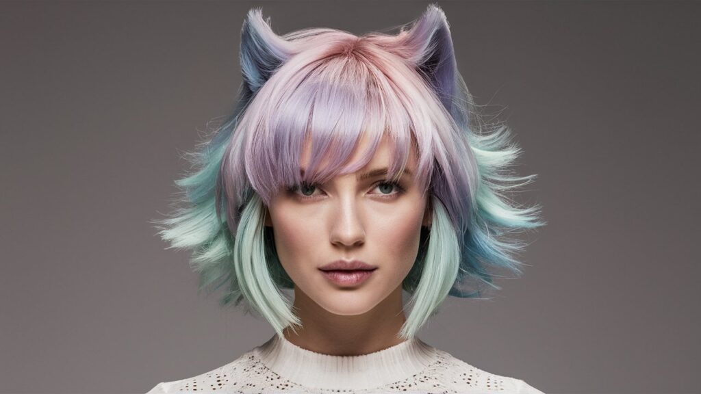 Wolf Cut with Pastel Colors