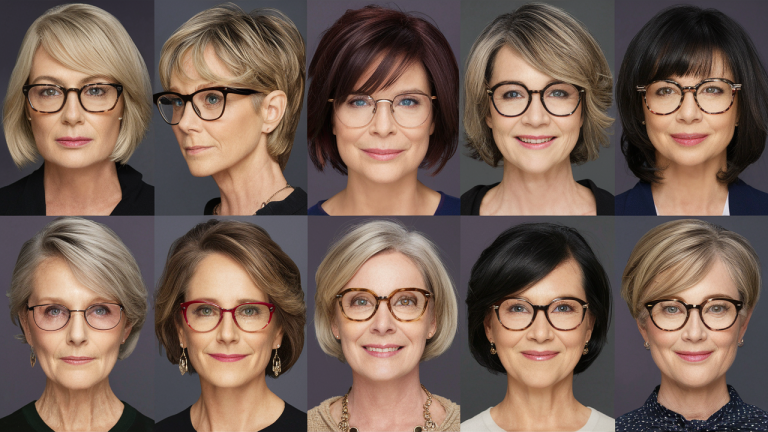 10 Best Wash-and-Wear Haircuts for Over 60 with Glasses