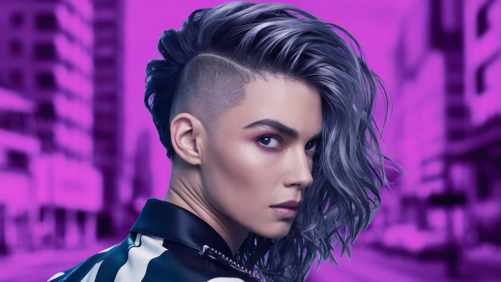 female undercut medium hair