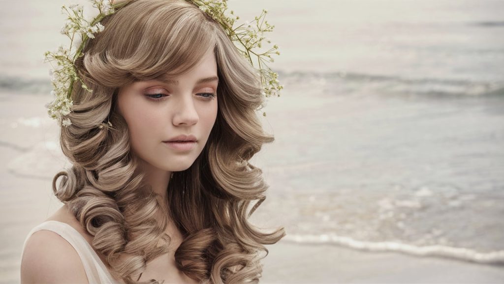 romantic waves wedding hair