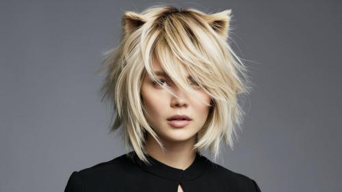 Choppy Blonde Wolf Cut